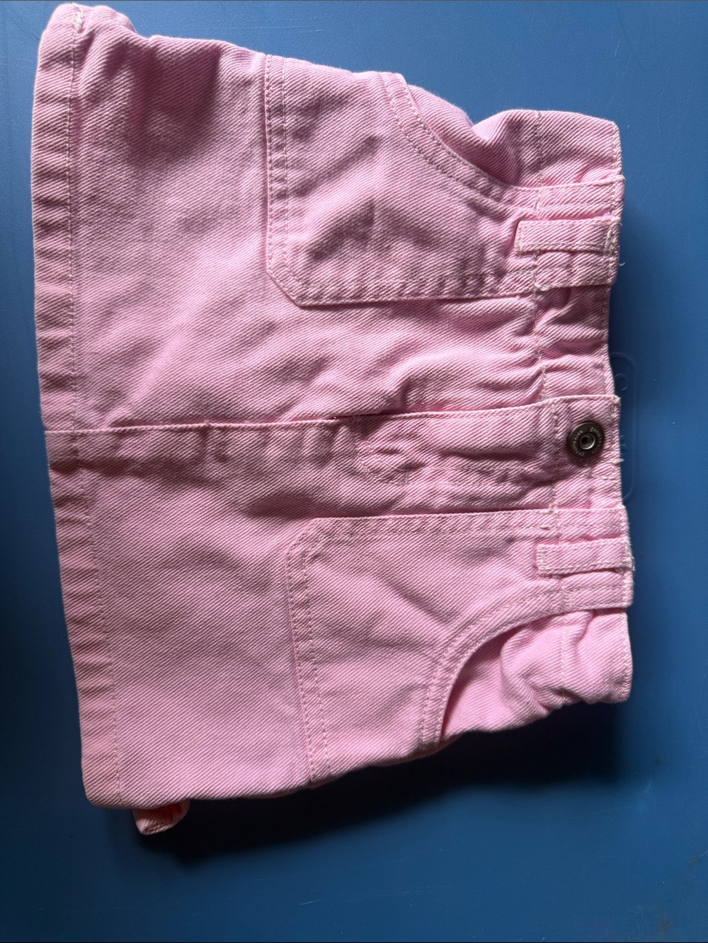 Girls Pink Denim Pocket Skirt with Elastic Waist